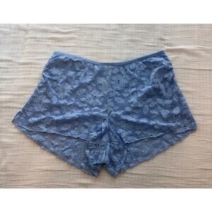 Aerie women Light Blue Floral Embroidered Lace Shorts Small